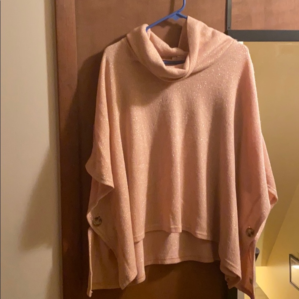 Double Zero Peach Poncho Sweater